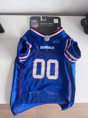 NFL Buffalo Royal Blue Puppy / Dog Jersey with White & Red Accents